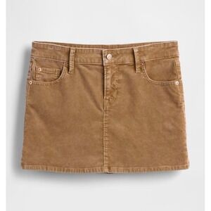Gap Jeans Corduroy Mini Skirt Tan Size 14 Casual Everyday